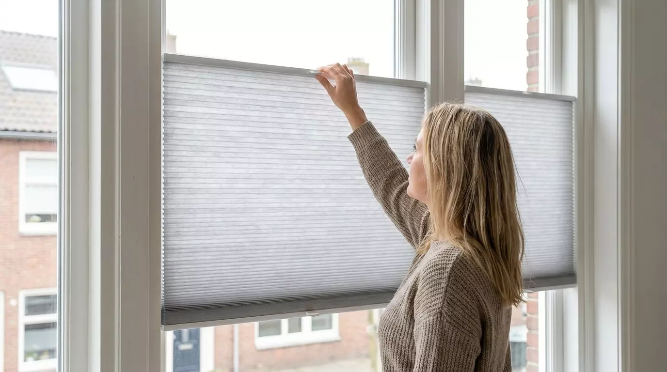 Raamdecoratie Dubbele plisse koordloos