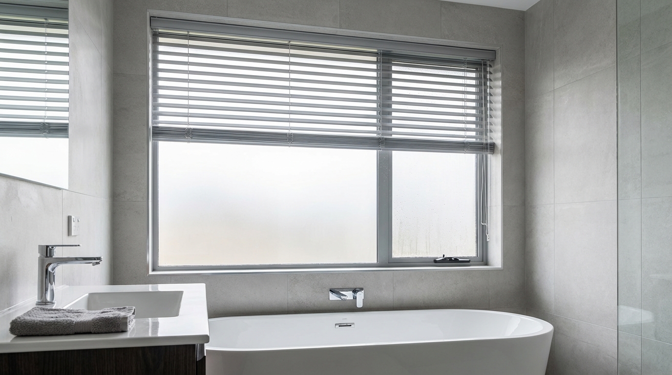 Raamdecoratie Aluminium jaloezie badkamer
