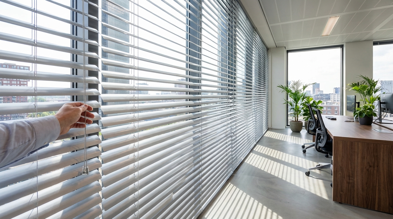 Raamdecoratie Aluminium jaloezie kantoor