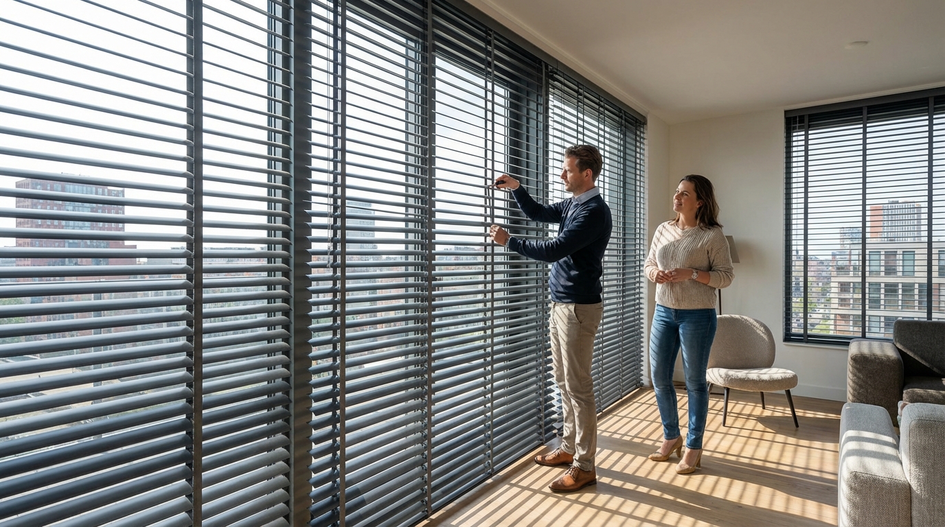 Raamdecoratie Aluminium jaloezie op maat