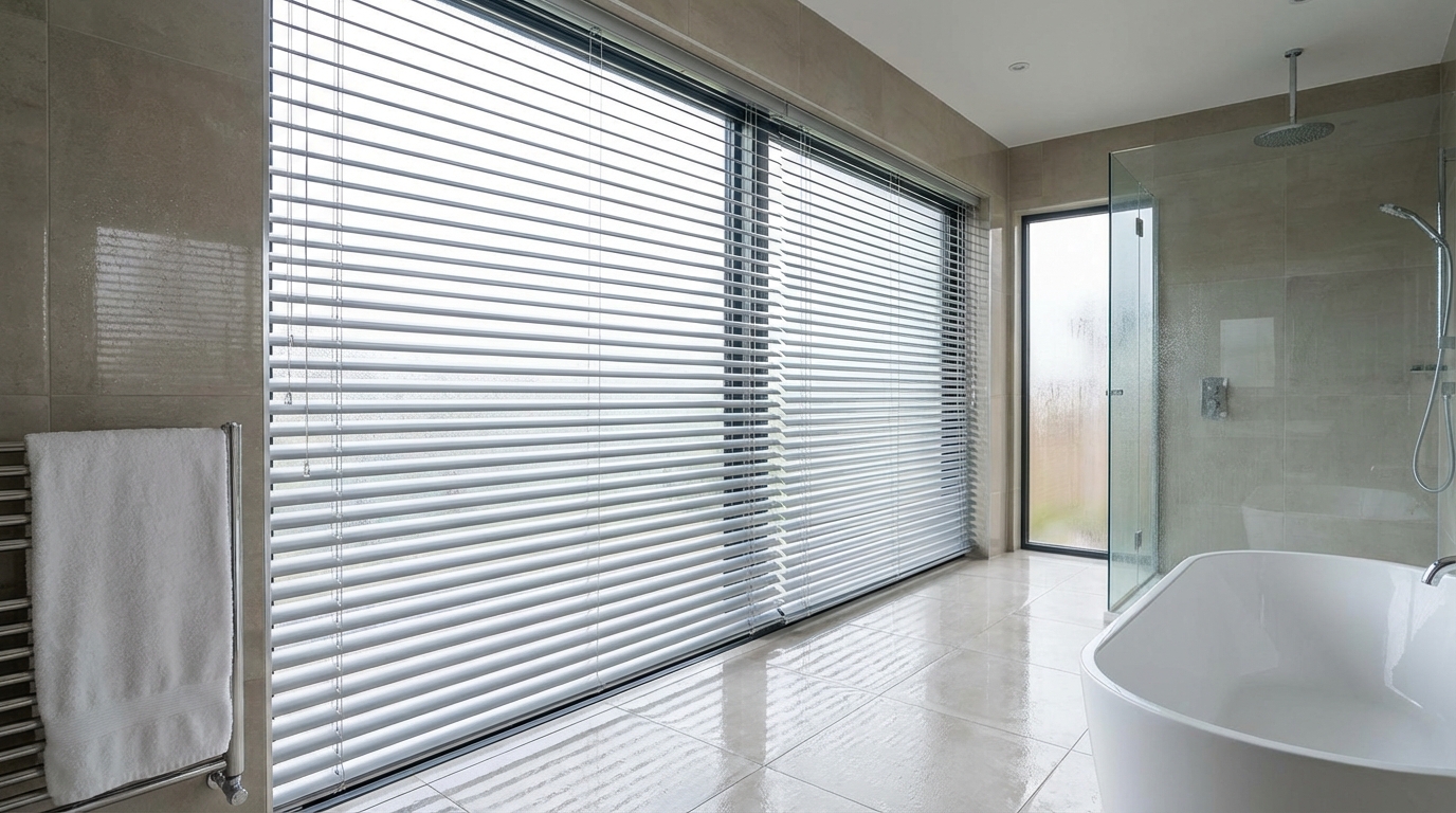 Raamdecoratie Aluminium jaloezieën badkamer