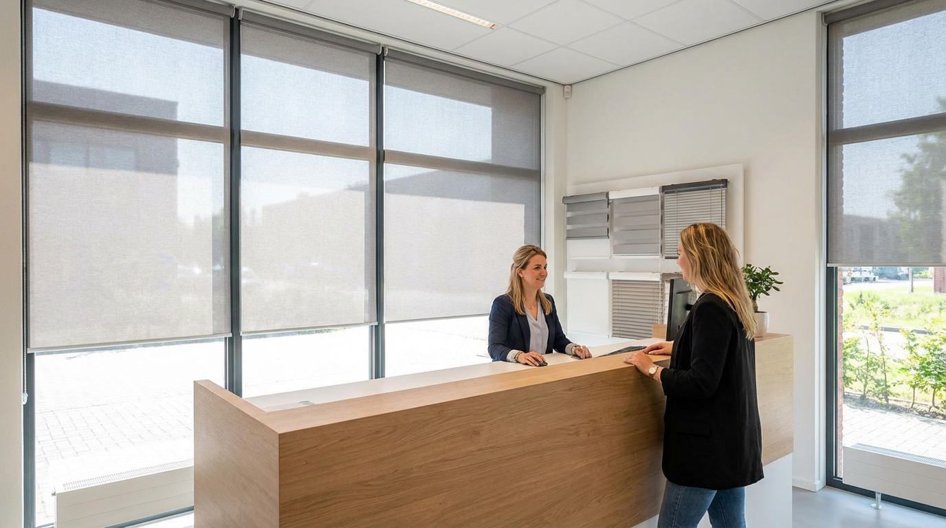 Raamdecoratie Balieruimte raamdecoratie