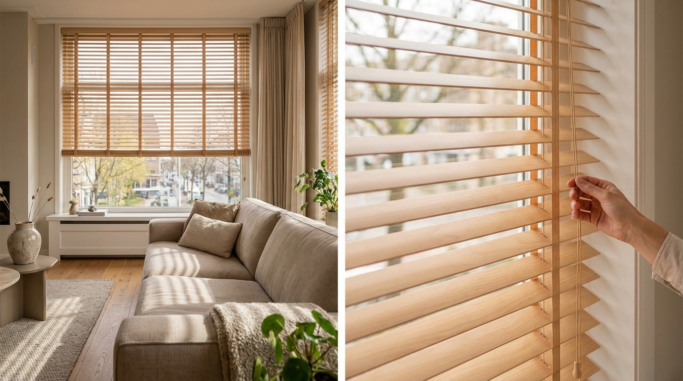 Raamdecoratie Basswood jaloezieën