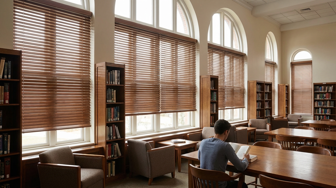 Raamdecoratie Bibliotheek raamdecoratie
