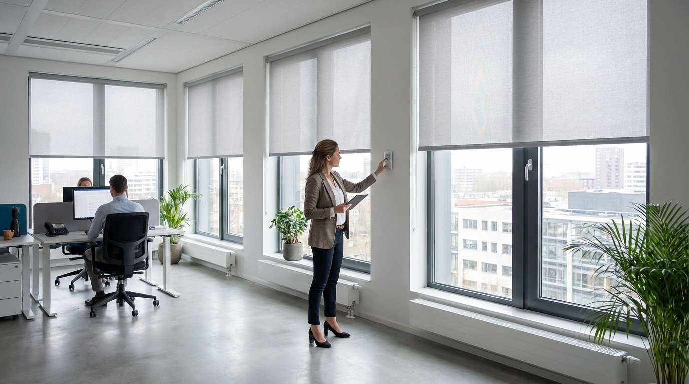 Raamdecoratie Binnenzonwering kantoor