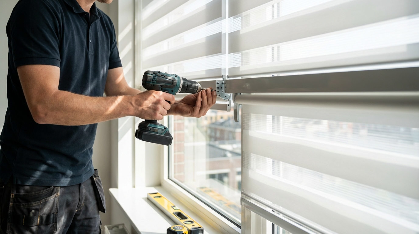 Raamdecoratie Day night gordijn montage