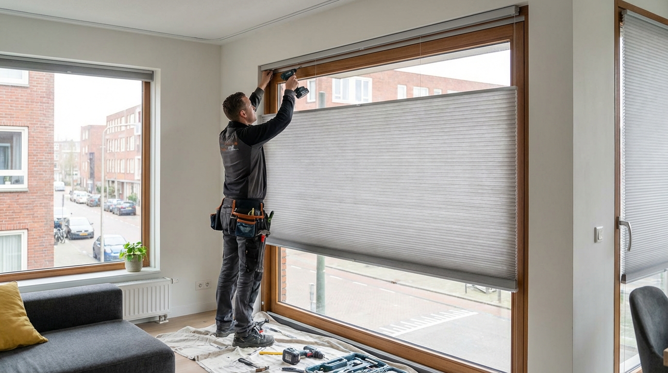 Raamdecoratie Dubbele plisse montage