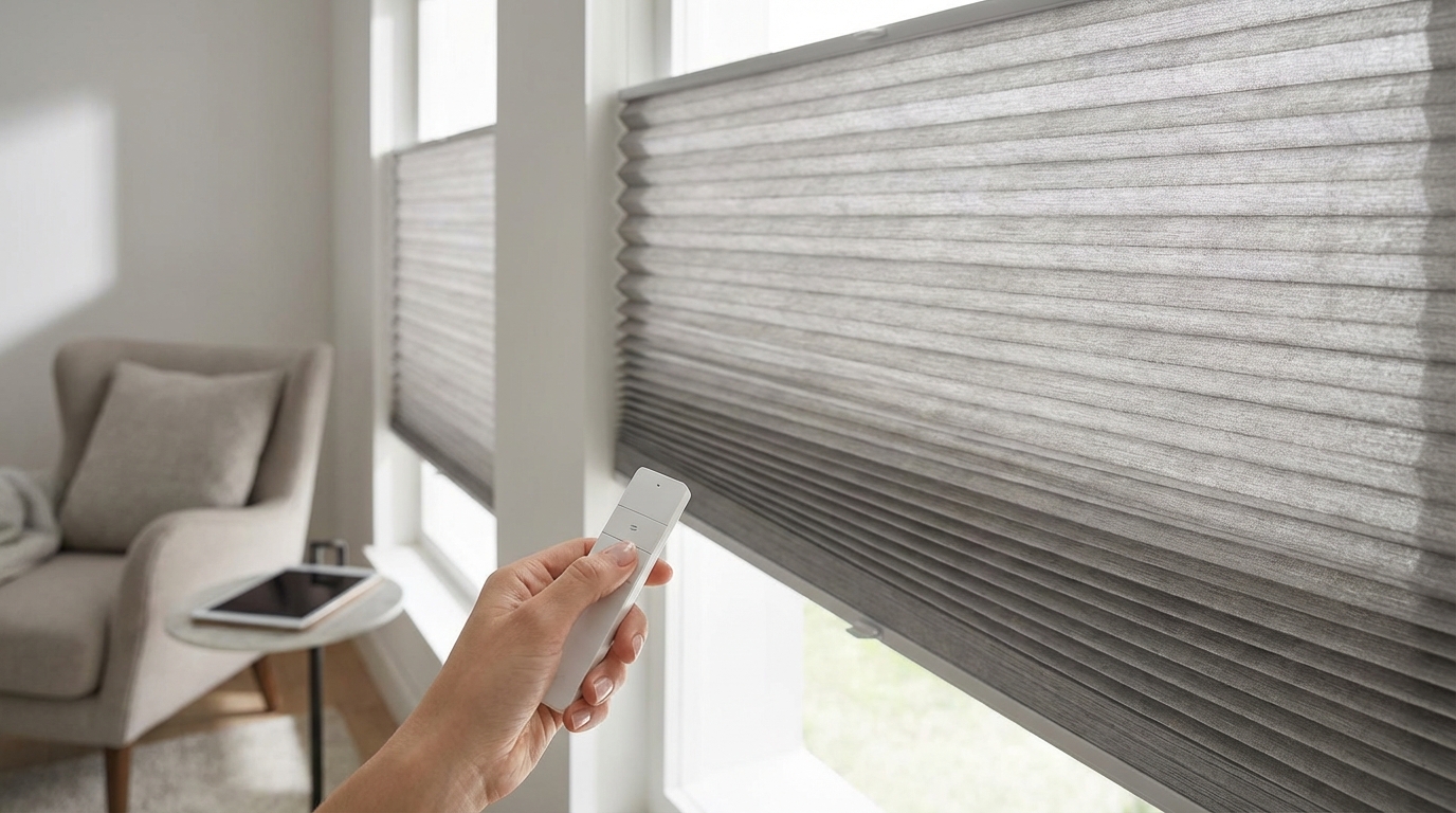 Raamdecoratie Dubbele plisse smart home
