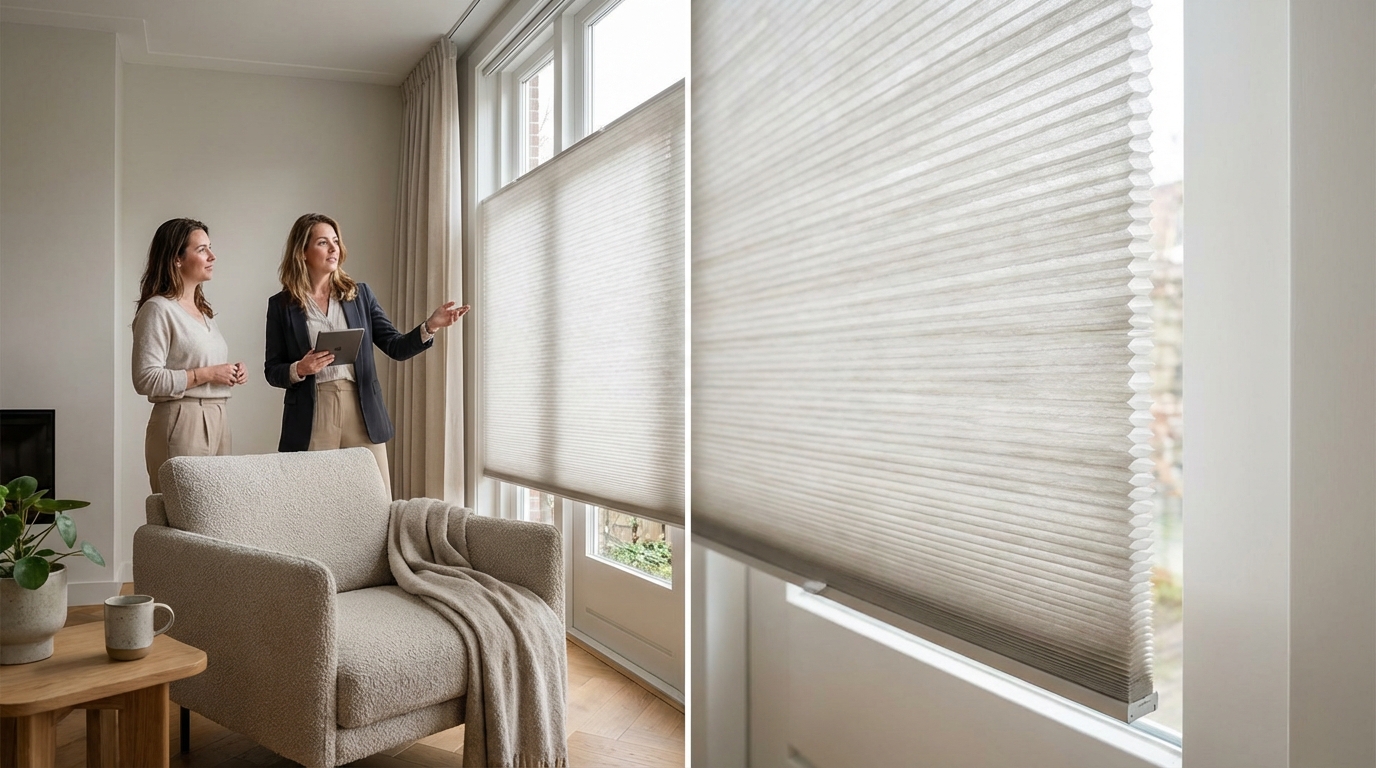Raamdecoratie Duette gordijn lichtdoorlatend