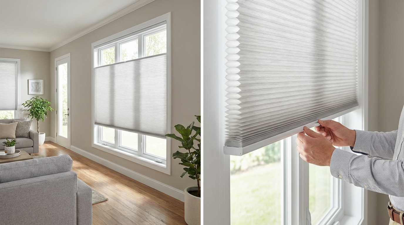 Raamdecoratie Duette shades cassette