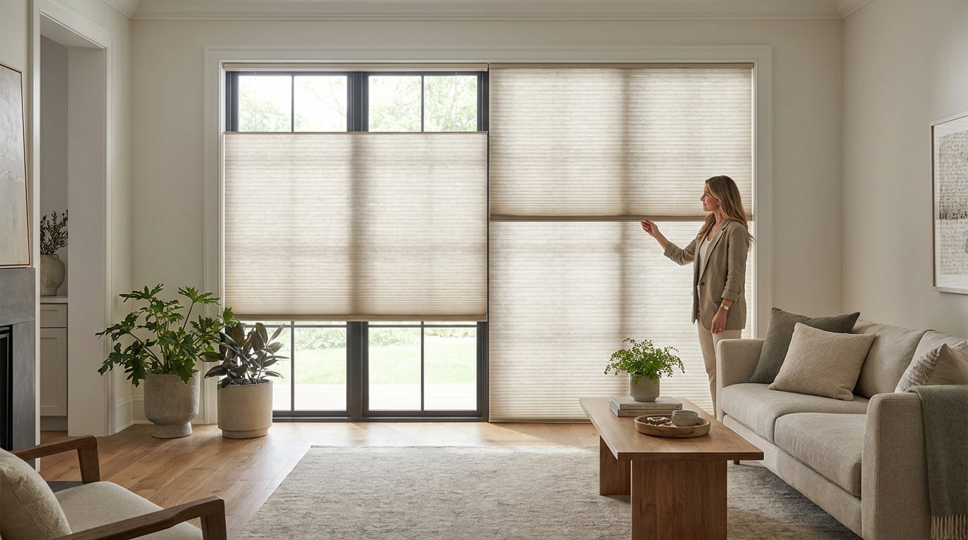 Raamdecoratie Duette shades lichtregeling