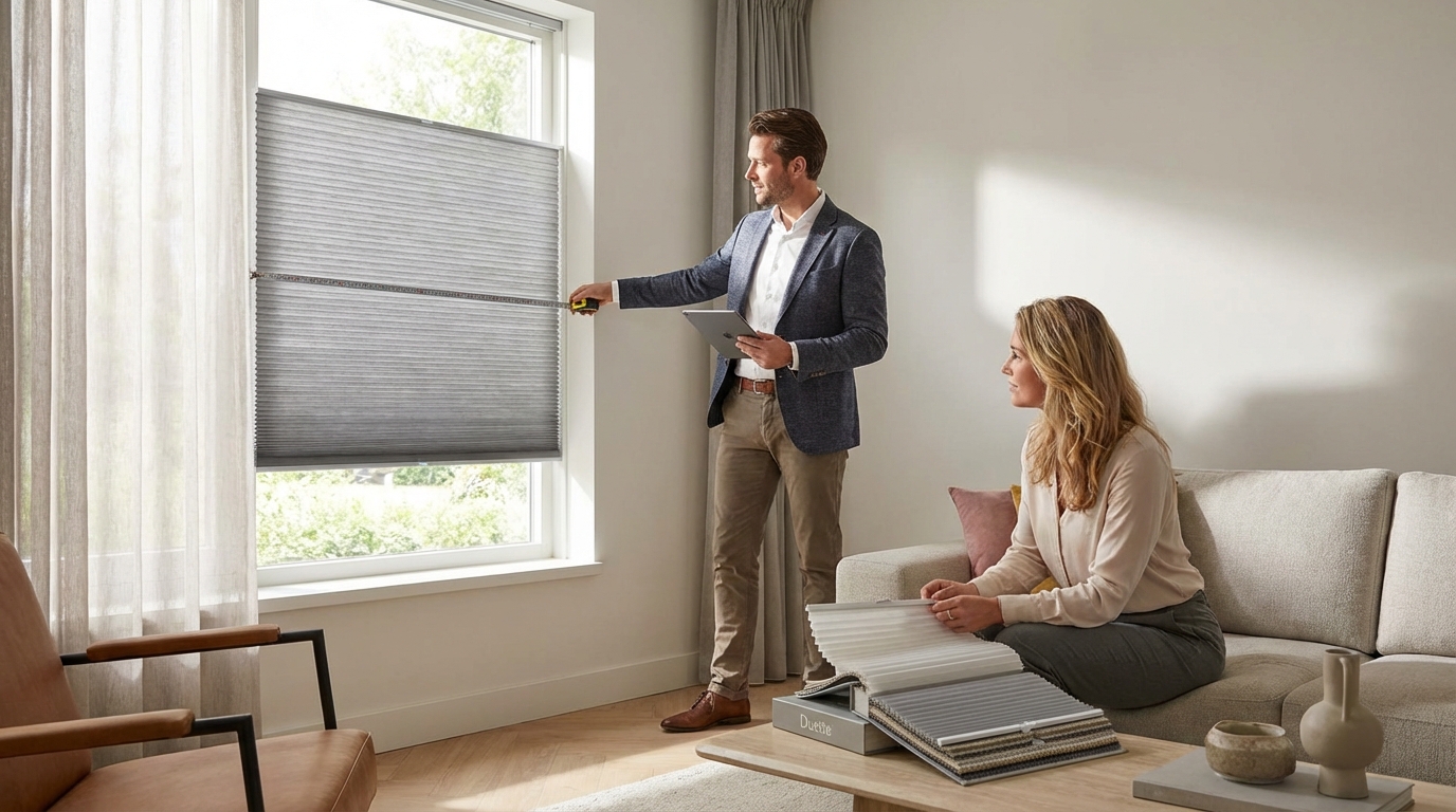 Raamdecoratie Duette shades offerte