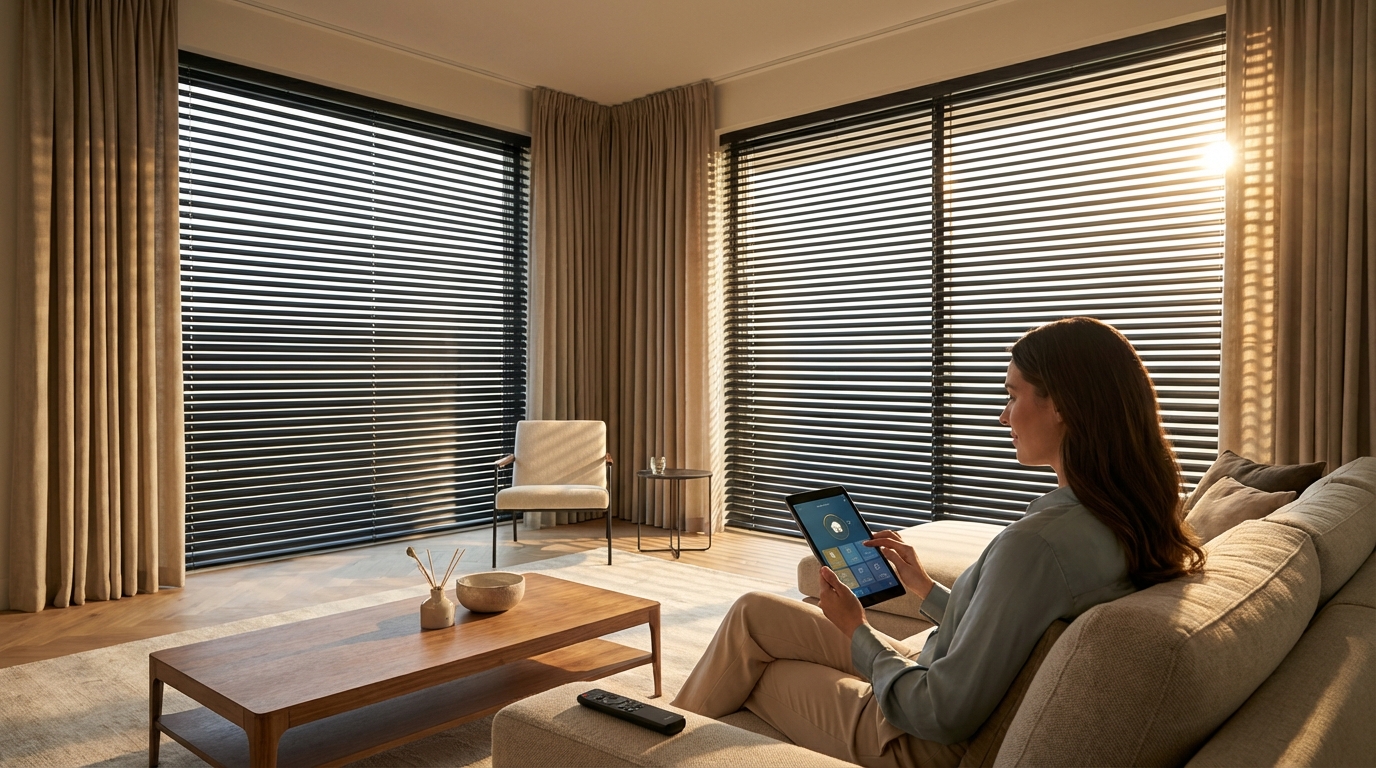 Raamdecoratie Elektrische aluminium jaloezieën