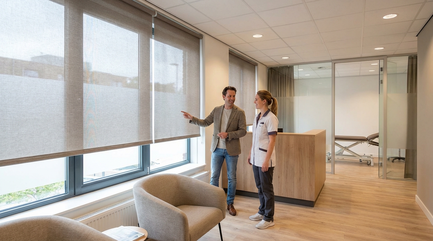 Raamdecoratie Fysiopraktijk raamdecoratie