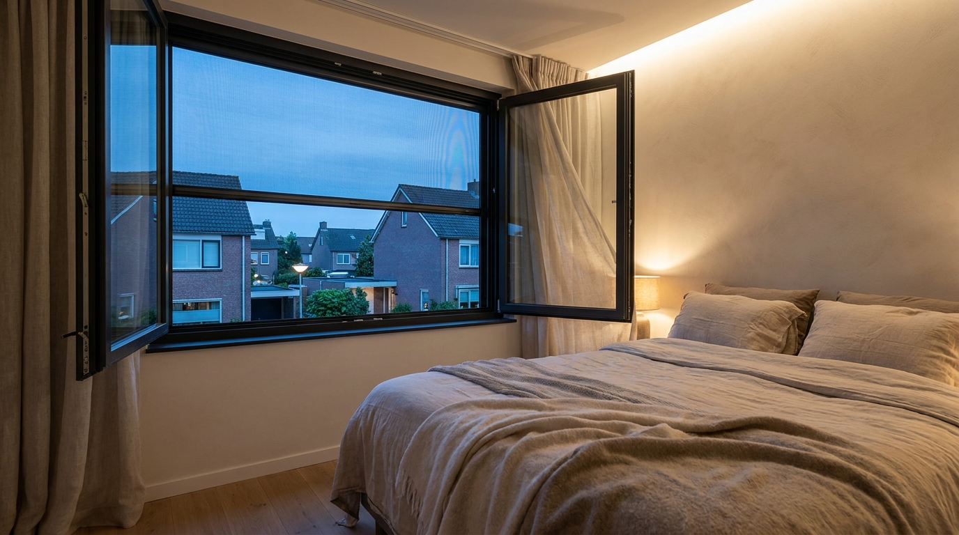 Raamdecoratie Hoe kies je een raamhor die goed aansluit bij ventileren in de nacht?
