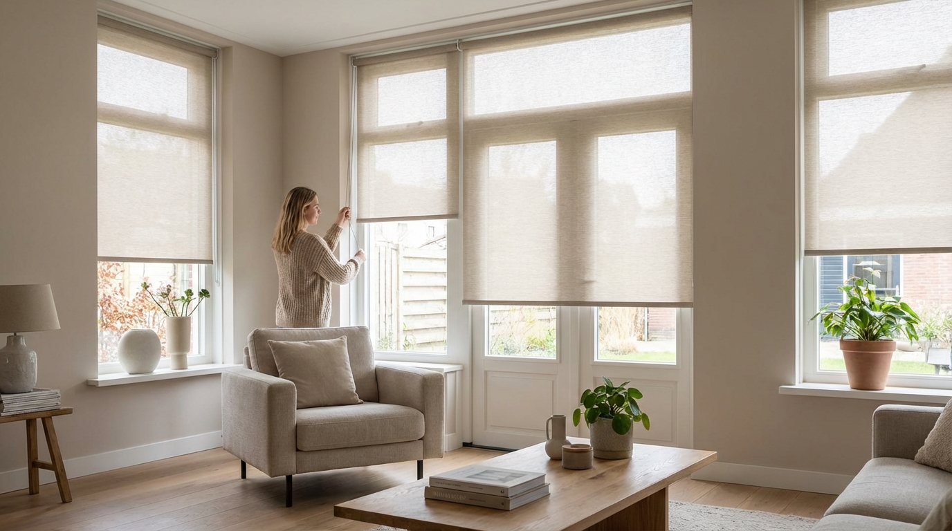 Raamdecoratie Hoe kies je rolgordijnen die rust geven in huis en toch genoeg daglicht doorlaten?