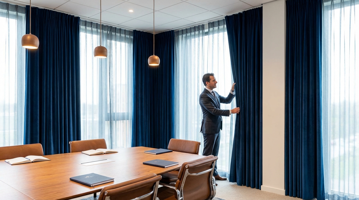 Raamdecoratie Hoe richt je een directiekamer representatief in met passende gordijnen?