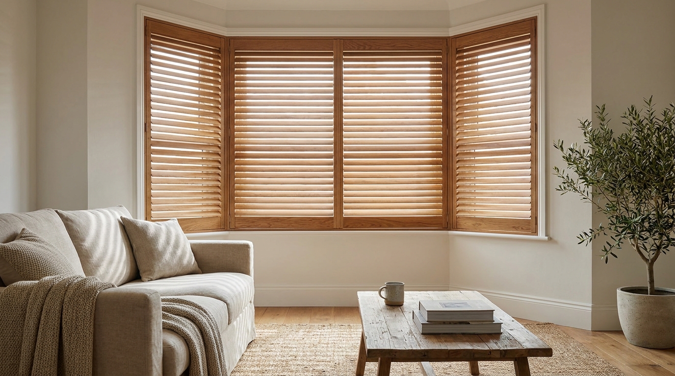 Raamdecoratie Hoe werken houten jaloezieen in een warm en rustig interieur?