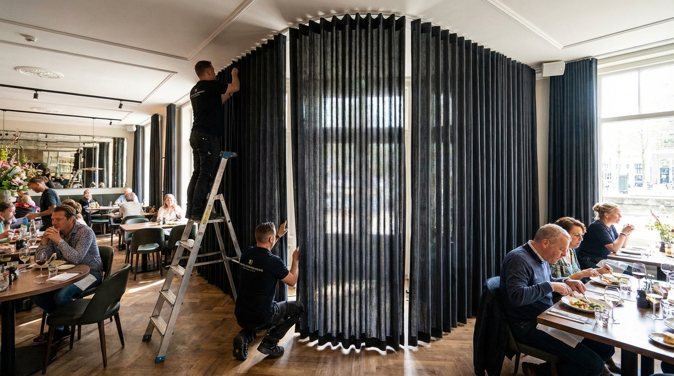 Raamdecoratie Horeca gordijnen