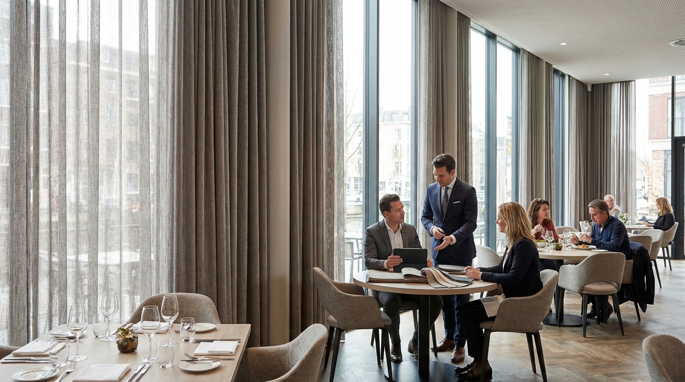 Raamdecoratie Horeca raamdecoratie