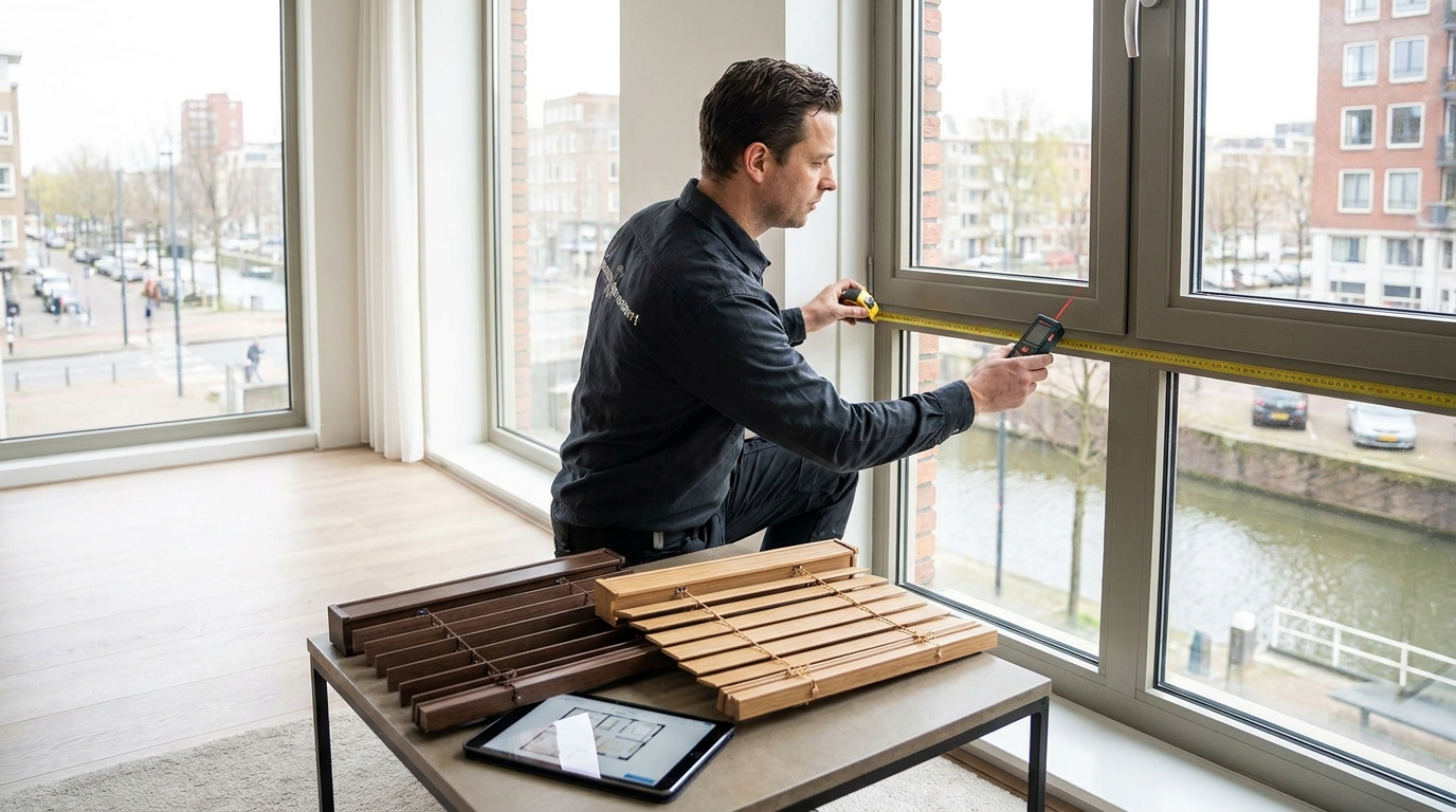 Raamdecoratie Houten jaloezieën op maat bestellen