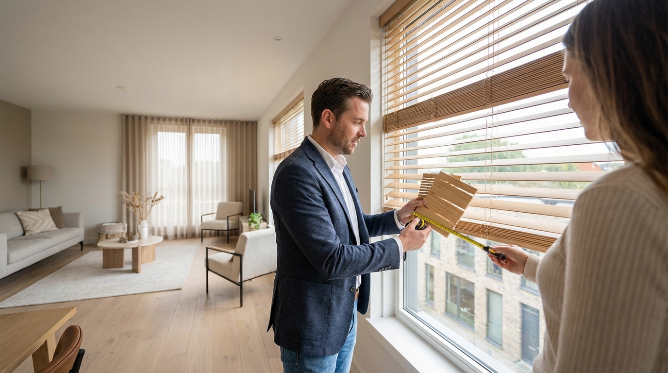 Raamdecoratie Houten jaloezieën op maat