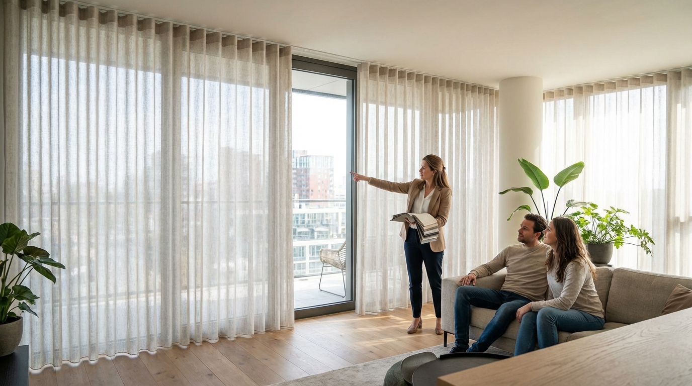 Raamdecoratie Inbetweens voor grote ramen op maat