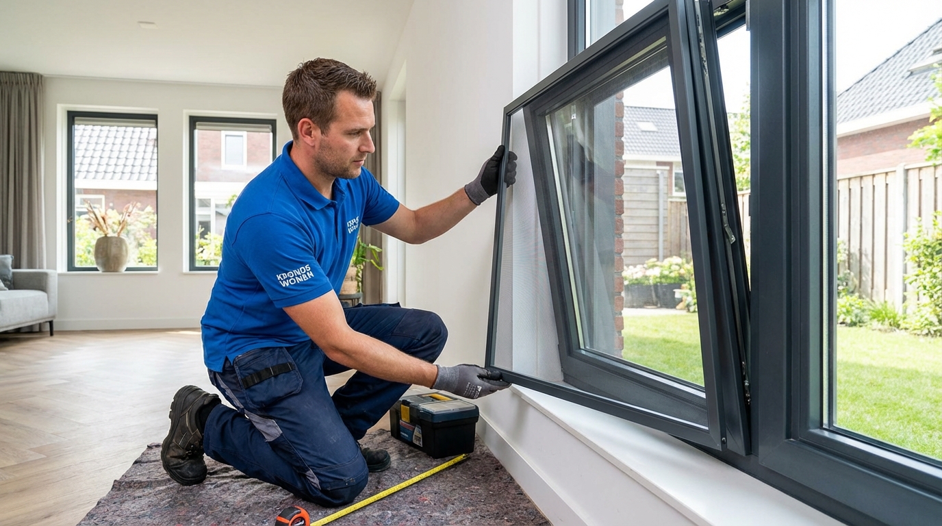 Raamdecoratie Inzethor aluminium kozijn