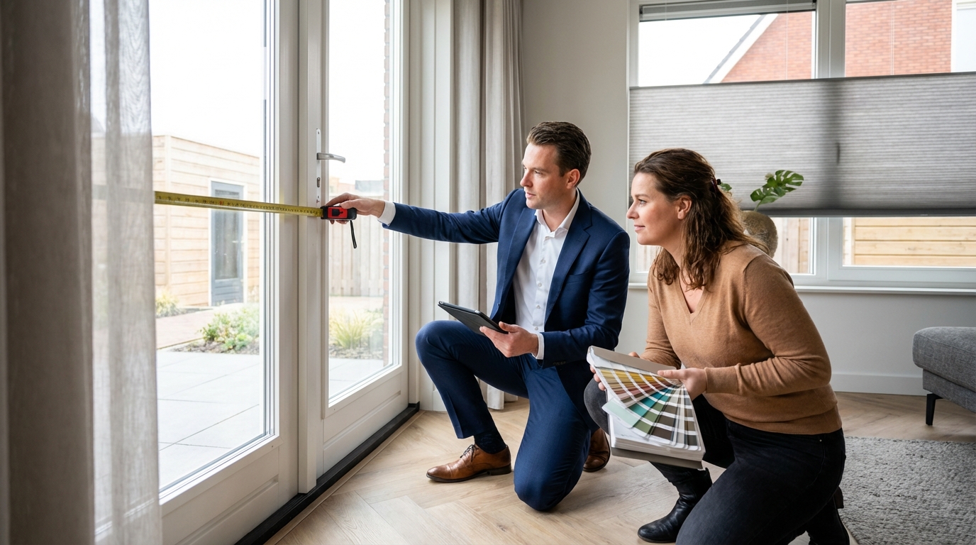 Raamdecoratie Jaloezieën op maat inmeetservice