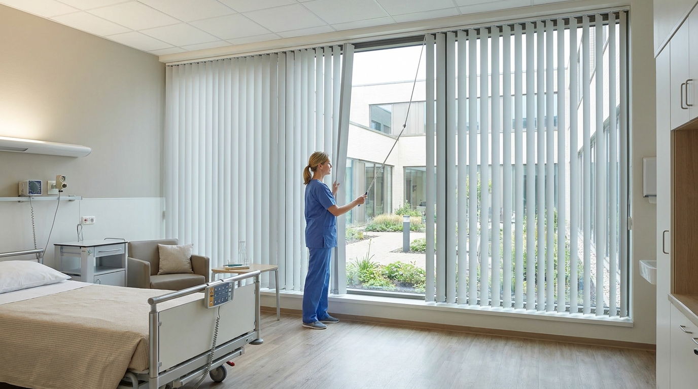 Raamdecoratie Jaloezieën voor zorginstelling