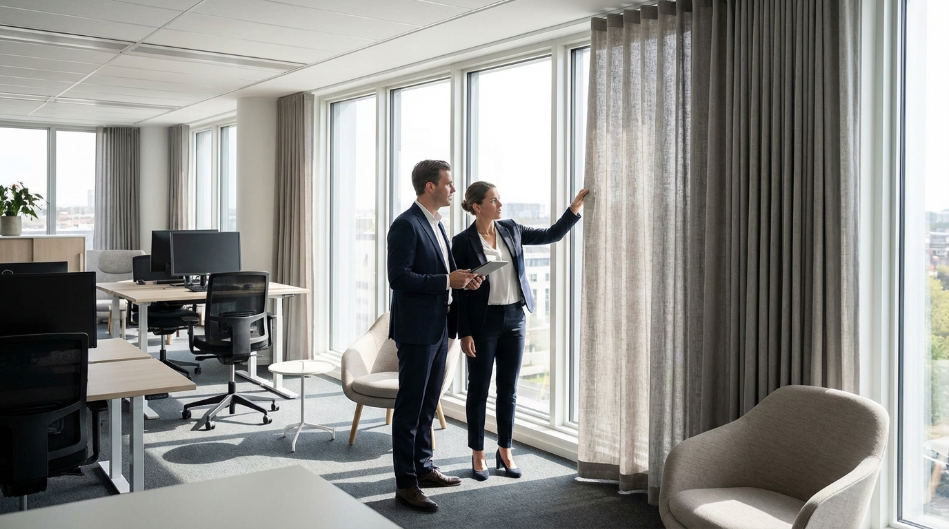 Raamdecoratie Kantoor gordijnen