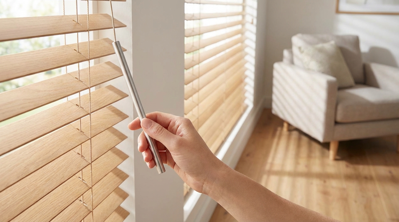 Raamdecoratie Lamella kantelbediening