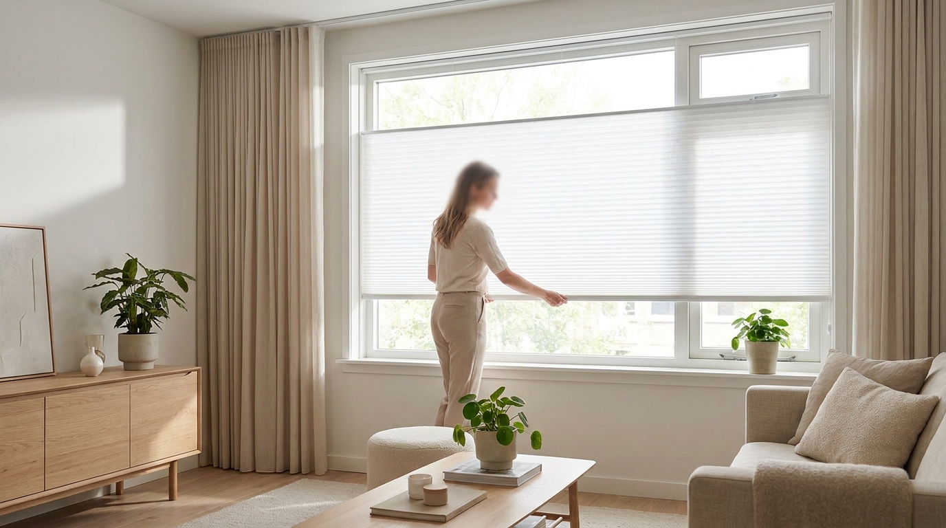Raamdecoratie Plisse gordijn wit