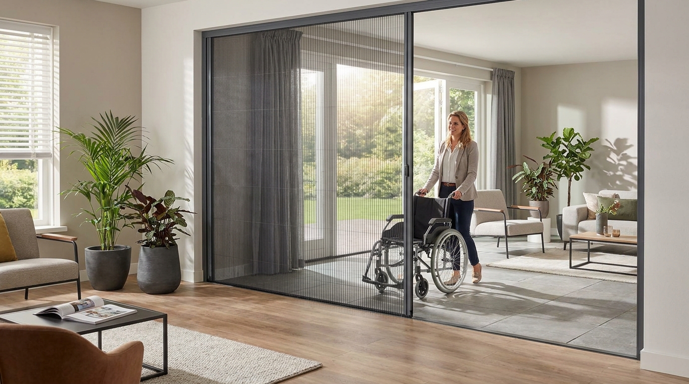 Raamdecoratie Plisse hordeur drempelloos