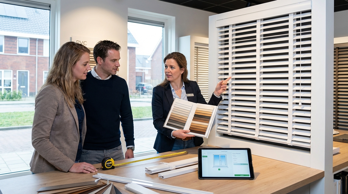 Raamdecoratie PVC jaloezieën op maat bestellen