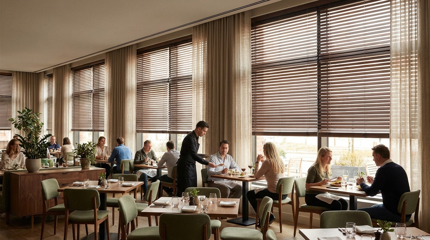 Raamdecoratie Restaurant raamdecoratie
