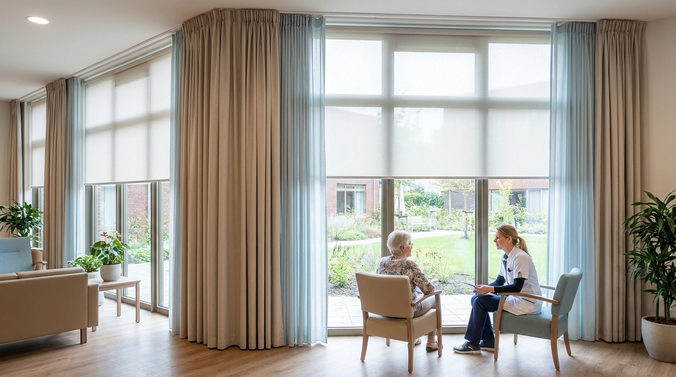 Raamdecoratie Revalidatiecentrum raamdecoratie