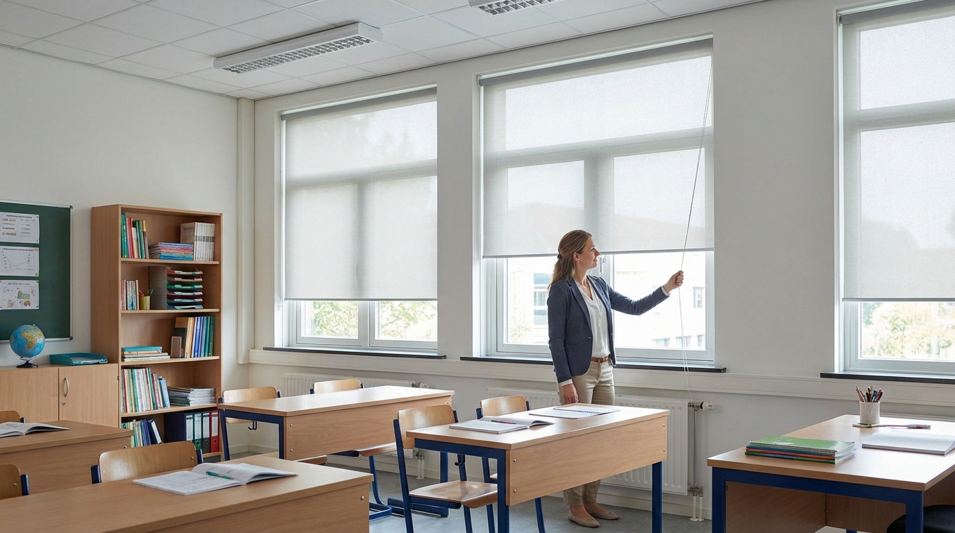 Raamdecoratie School raamdecoratie