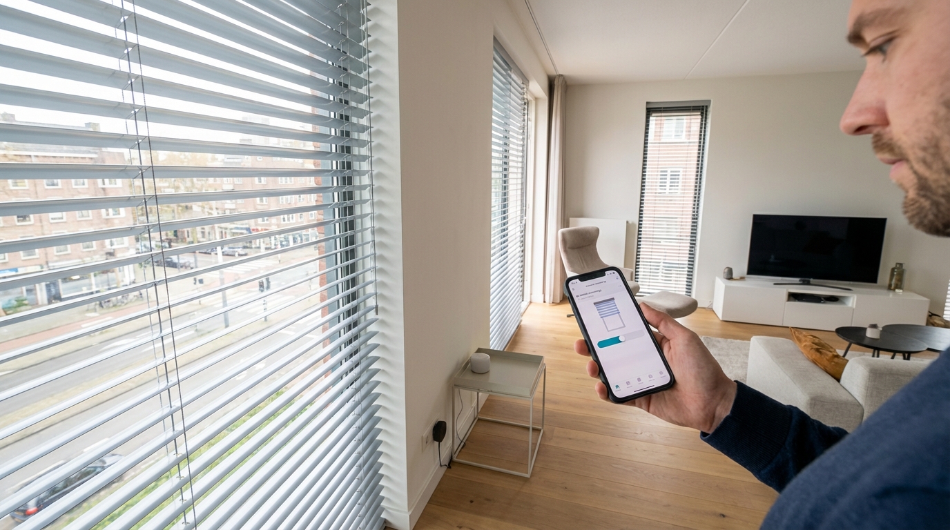 Raamdecoratie Smart aluminium jaloezieën met app bediening