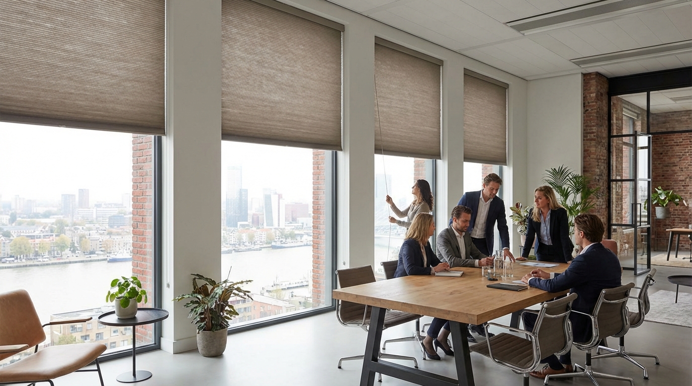 Raamdecoratie Stoffen jaloezieën zakelijk