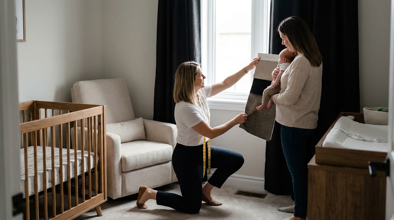 Raamdecoratie Verduisterende gordijnen babykamer op maat
