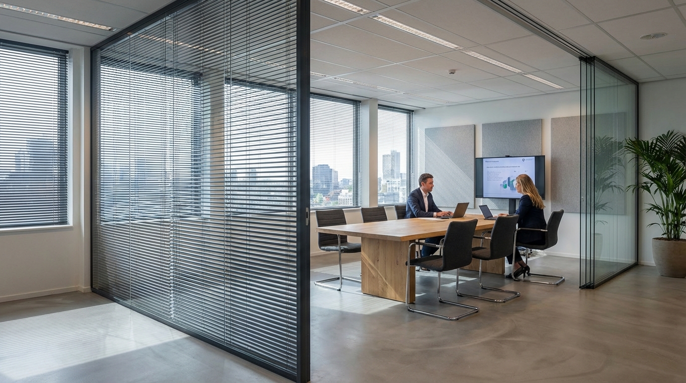 Raamdecoratie Vergaderruimte jaloezieën