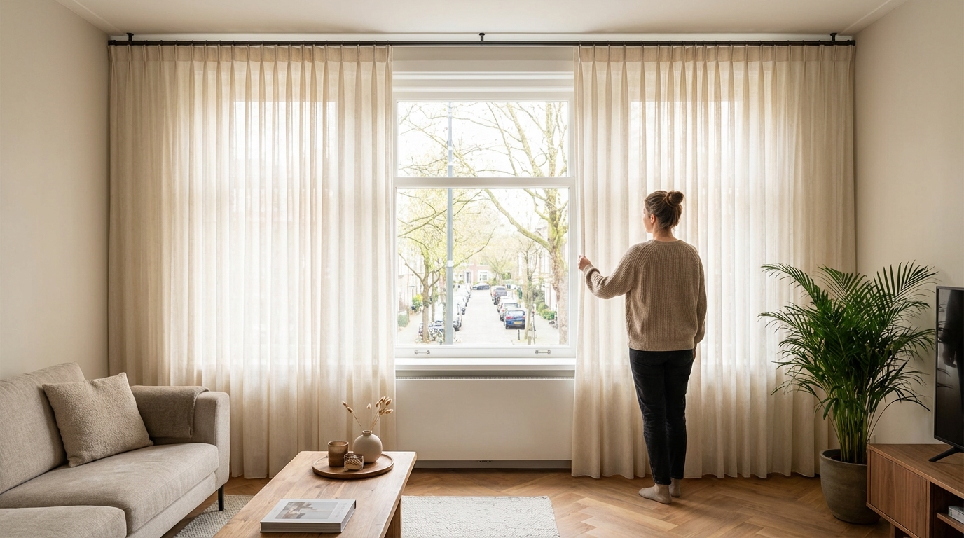 Raamdecoratie Vitrage gordijnen op maat laten maken