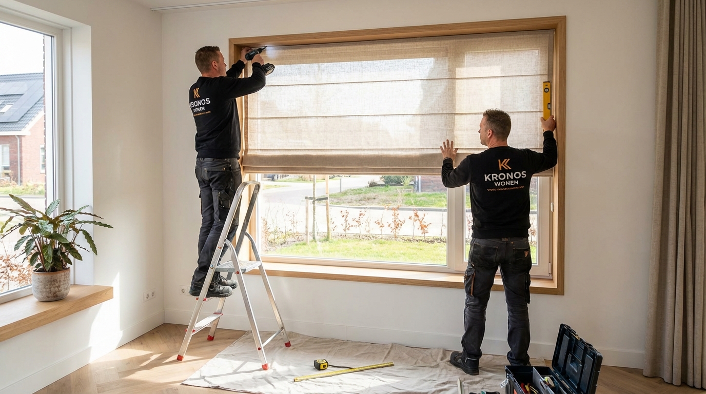 Raamdecoratie Vouwgordijnen montage service