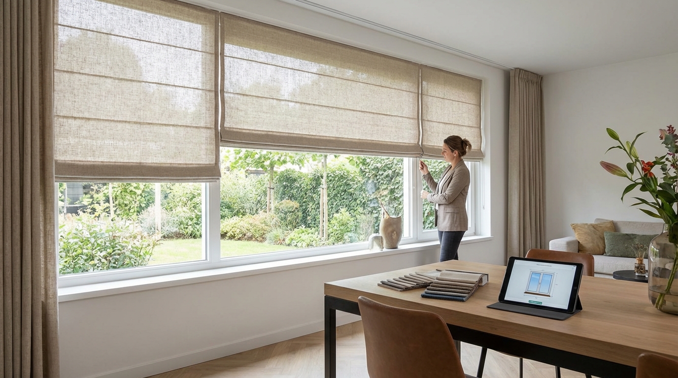 Raamdecoratie Vouwgordijnen