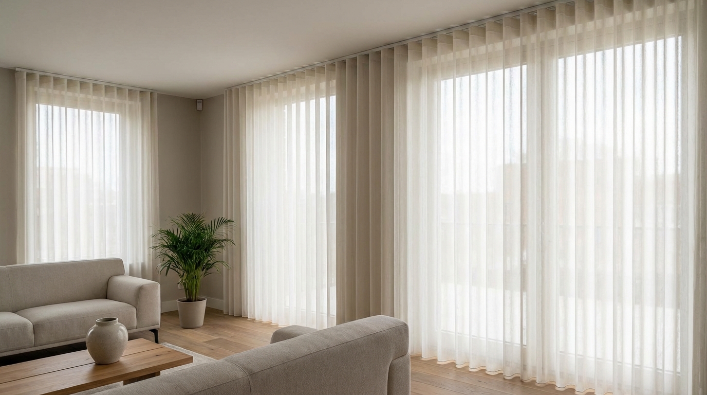 Raamdecoratie Wave plooi vitrages op maat