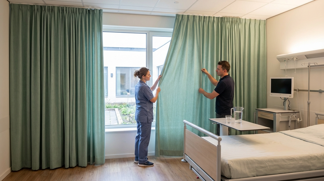 Raamdecoratie Zorginstelling gordijnen op maat