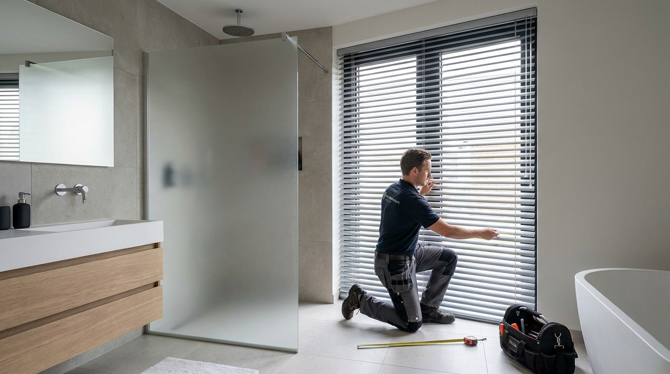 Raamdecoratie Aluminium jaloezieën voor badkamer op maat