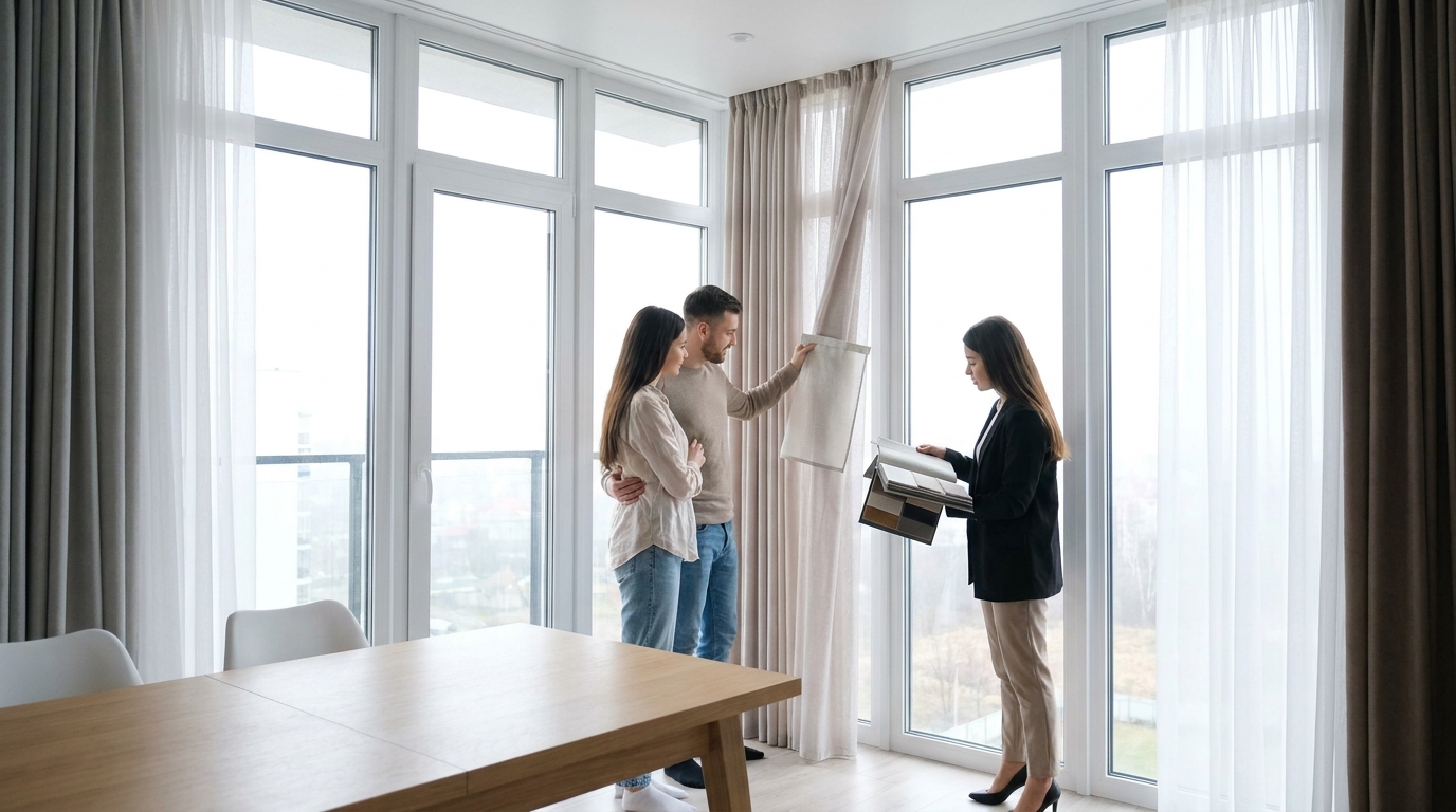 Raamdecoratie Hoe kies je gordijnen voor een nieuwbouwwoning met grote kunststof kozijnen?
