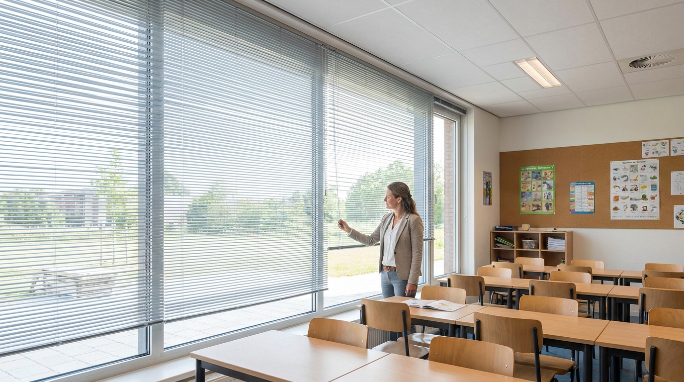 Raamdecoratie Jaloezieën voor scholen